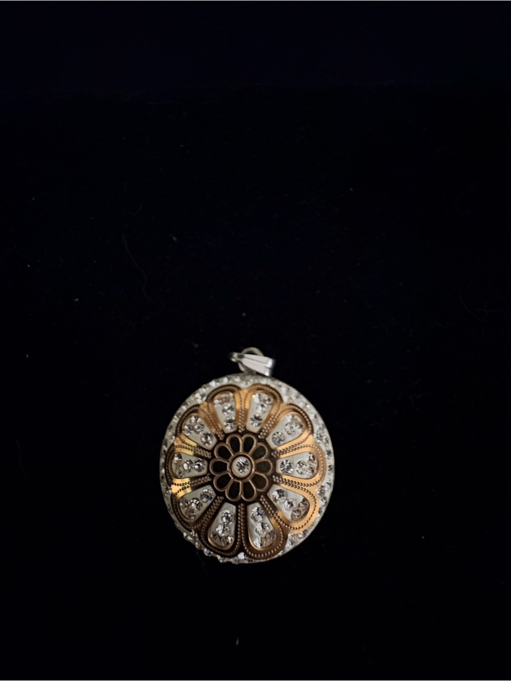 Vintage-Inspired Gold and Silver Floral Locket Pendant